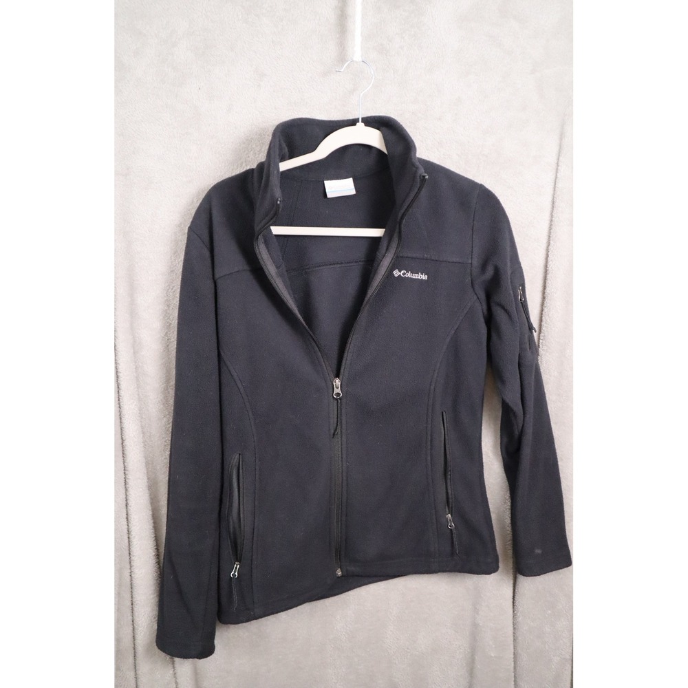 Columbia Fleece Jacket Full Zip Womens Size S Black Outdoor Warm Lightweight